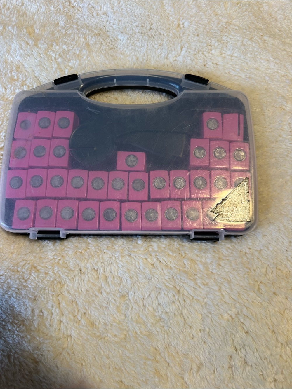 Pink Magnetic Push Pin Set with Carrying Case - Home Office Stationery